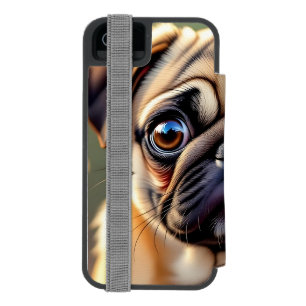 Funda Cartera Para iPhone 5 Watson Pug Adorable de cerca   Perro Lindo 