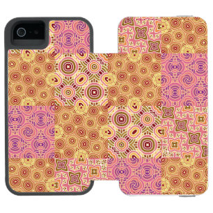 Funda Cartera Para iPhone 5 Watson Retro Geométrico de Parche 