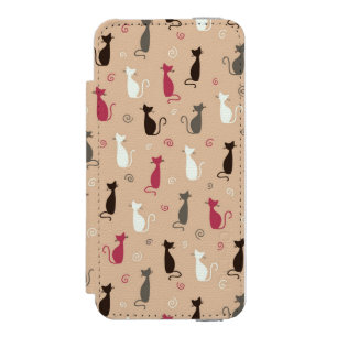 Funda Cartera Para iPhone 5 Watson rosa del modelo de los gatos