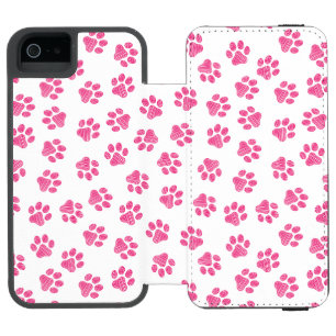 Funda Cartera Para iPhone 5 Watson Rutas de perro, garras de perro, garras rosadas