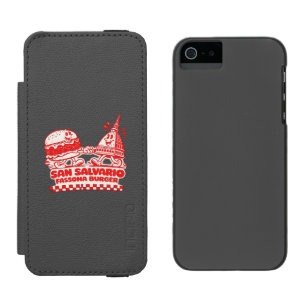 Funda Cartera Para iPhone 5 Watson San Salvario Fassona Burger - Dibujo animado retro