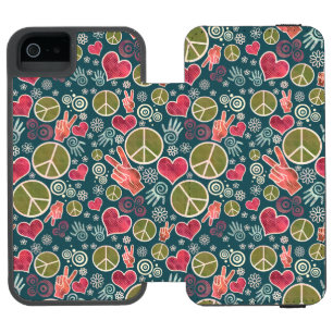 Funda Cartera Para iPhone 5 Watson Símbolo de Paz Diseño de Señal de Pacifismo Hipste