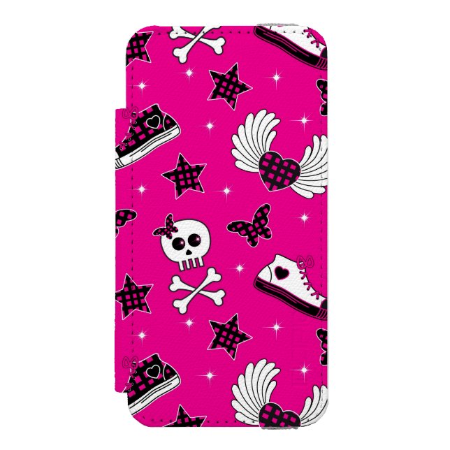 Funda Tipo Cartera Para iPhone De Incipio Símbolos de Emo (Anverso)