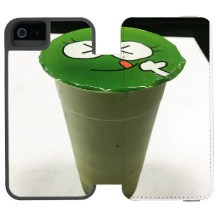 Funda Cartera Para iPhone 5 Watson Taza de té con leche de boba matcha de rana verde 