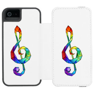Funda Cartera Para iPhone 5 Watson Tecla musical arcoiris tremendo clef