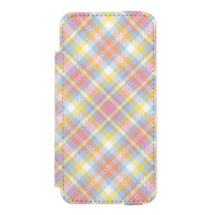 Funda Cartera Para iPhone 5 Watson Tela escocesa en colores pastel de la raya