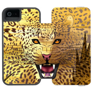 Funda Cartera Para iPhone 5 Watson Territorio de leopardo 1