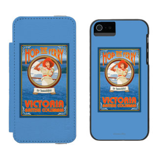 Funda Cartera Para iPhone 5 Watson Transbordador del montar a caballo de la mujer -