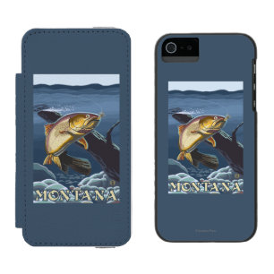 Funda Cartera Para iPhone 5 Watson Trucha que pesca la sección representativa -