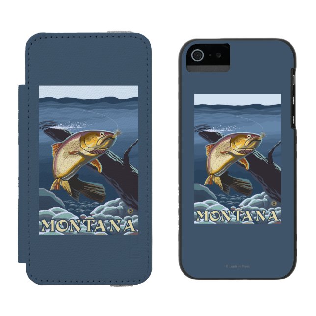 Funda Tipo Cartera Para iPhone De Incipio Trucha que pesca la sección representativa - (Juntos)