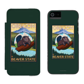 Funda Cartera Para iPhone 5 Watson Viaje del vintage de la escena de la capilla del