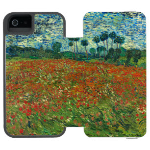 Funda Cartera Para iPhone 5 Watson Vincent Van Gogh Poppy Field Floral Vintage Art