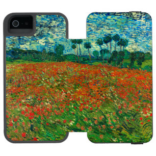 Funda Cartera Para iPhone 5 Watson Vincent Van Gogh Poppy Field Floral Vintage Art