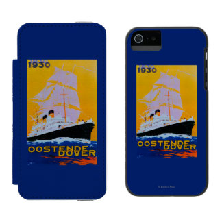 Funda Cartera Para iPhone 5 Watson Vintage PosterEurope de Oostende Dover