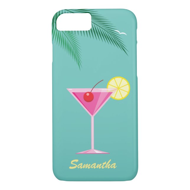 Funda Tropical Cocktail iPhone 7 - turquesa (Reverso)