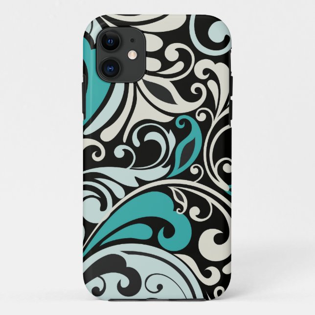 Funda Turquoise Floral Swirls iPhone 5 (Reverso)