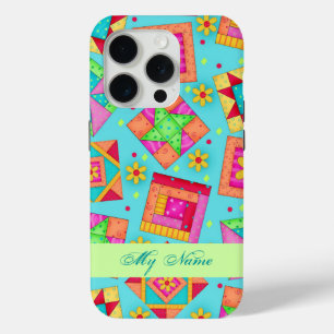Funda Turquoise Quilt Art Personalizado para iPhon