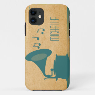 Funda verde azulado para iPhone BT Gramophone de V
