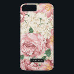 Funda Vintage Peonies and Hydrangeas iPhone 7 Plus<br><div class="desc">Elegante estuche para iPhone con rosas rosas rosas rosas de color rosa y peonías con hortensias de marfil. Este diseño está disponible en productos variados. Haga clic abajo para ver otros diseños.</div>