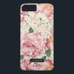 Funda Vintage Peonies and Hydrangeas iPhone 7 Plus<br><div class="desc">Elegante estuche para iPhone con rosas rosas rosas rosas de color rosa y peonías con hortensias de marfil. Este diseño está disponible en productos variados. Haga clic abajo para ver otros diseños.</div>