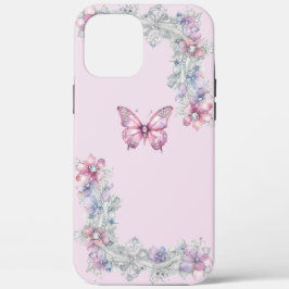 Funda Vintage Pink Buttterfly para iPhone 12 Pro M