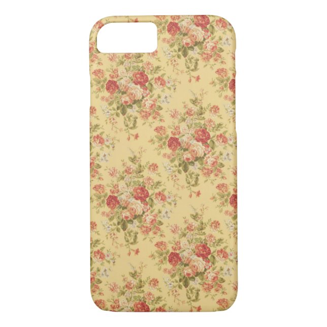 Funda Vintage Yellow Floral iPhone 7 (Reverso)