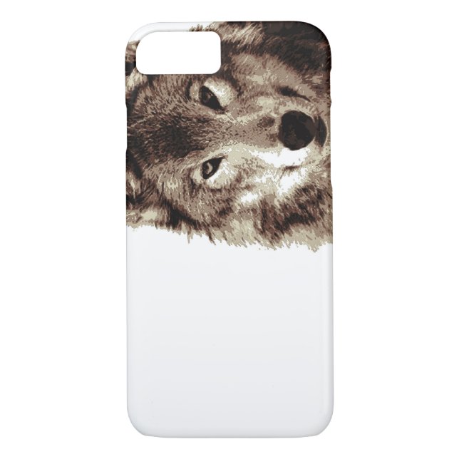 Funda Wolf iPhone 7 con tonos de color marrón (Reverso)