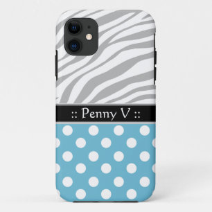 Funda Zebra azul Polka Dot Fade Print iPhone 5