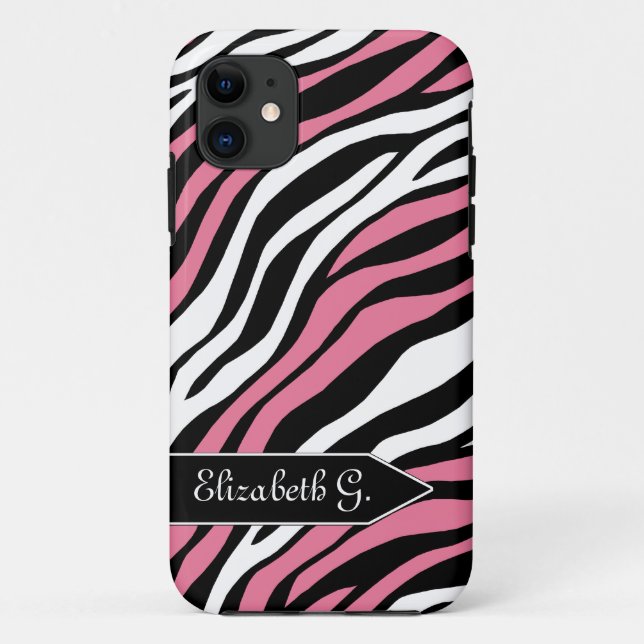 Funda Zebra Print Pink Mix iPhone 5 (Reverso)