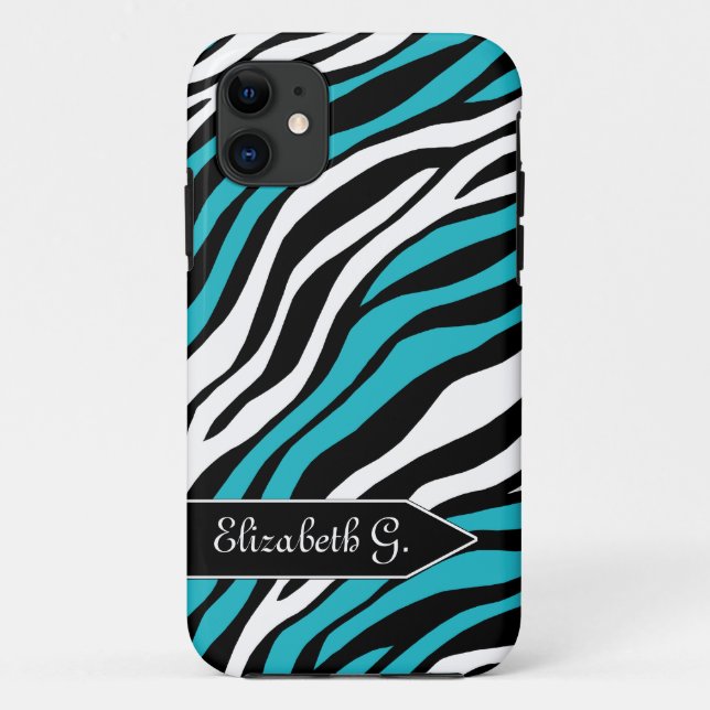 Funda Zebra Print Turquoise Mix iPhone 5 (Reverso)