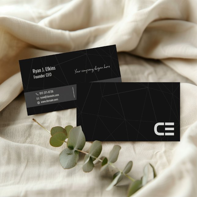 Fundador negro minimalista y tarjeta de presentaci (Subido por el creador)