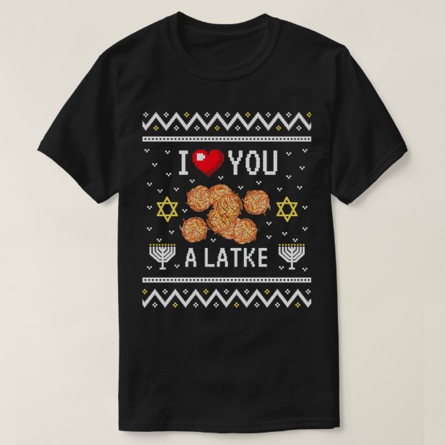 Fundadosamente Ugly Hanukkah Sweater Design te amo (Diseño del anverso)