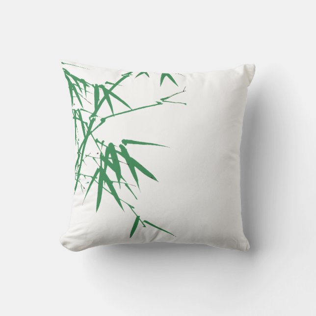 fundas de almohada con pintura china de bambú (Anverso)