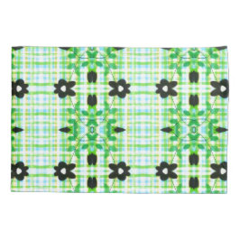 Fundas De Almohada Con Placa Azul Y Verde