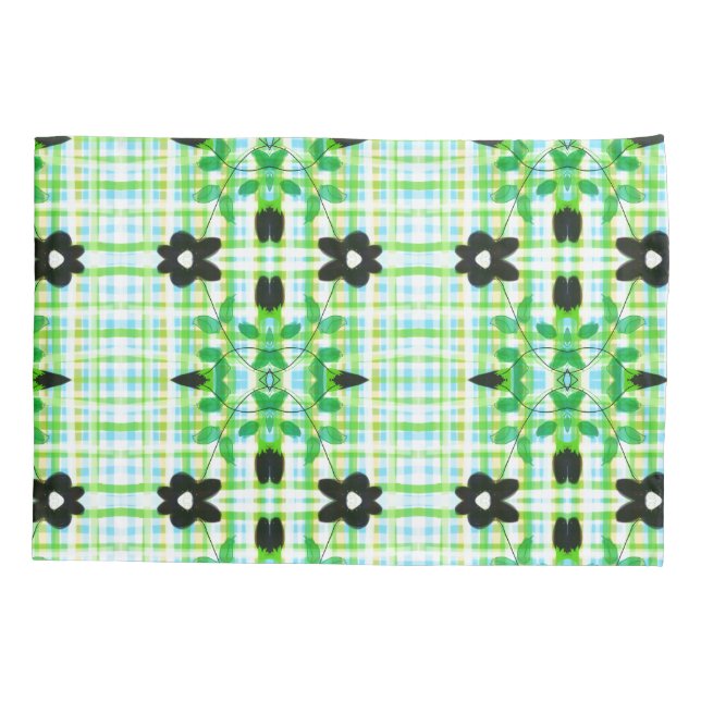 Fundas De Almohada Con Placa Azul Y Verde (Reverso)