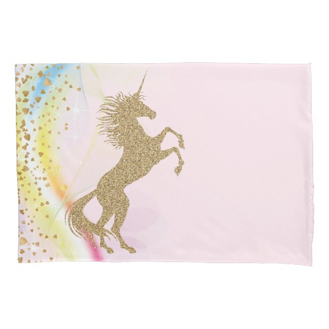 Fundas de almohada de arcoíris de unicornio (Anverso)