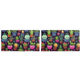 Fundas de almohada de cactus Kawaii