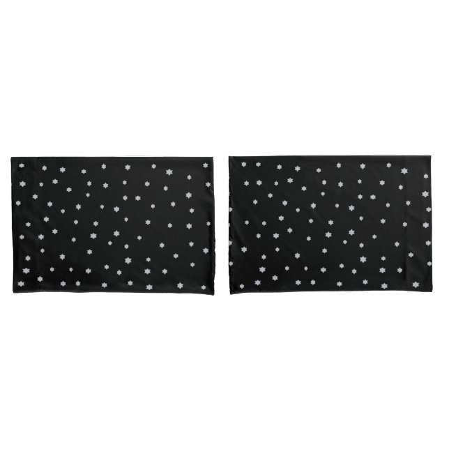 Fundas de almohada de diseño Black Starry Sky (Anverso - Set)