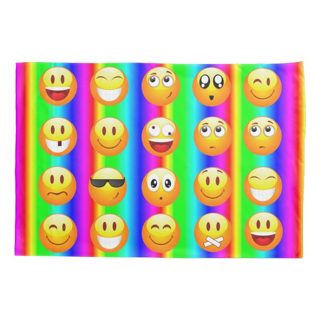 fundas de almohada de emoji arcoiris (Reverso)