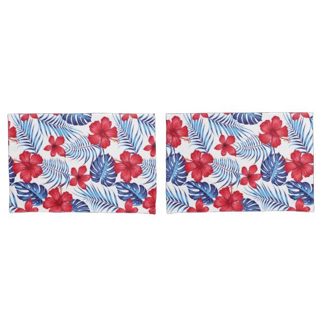 Fundas de almohada de flores tropicales (Anverso - Set)