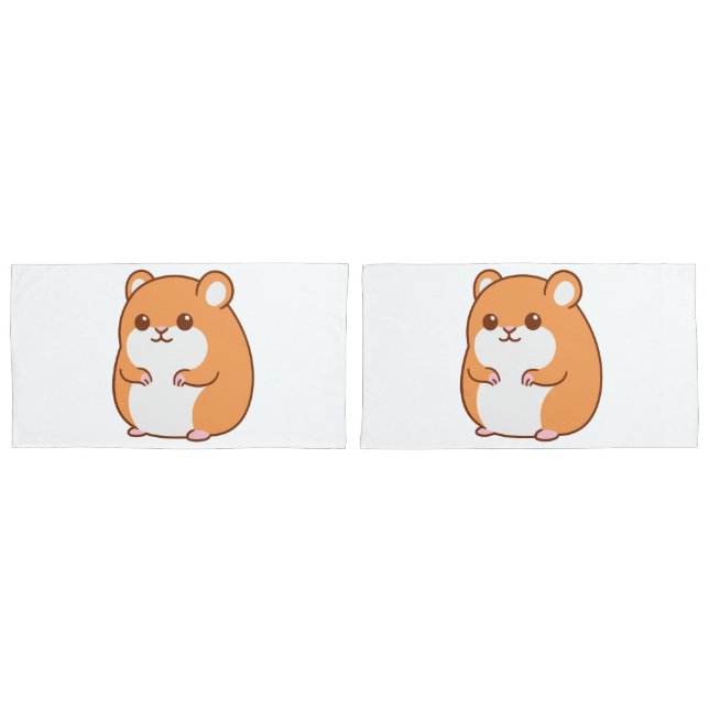Fundas de almohada de hámster felices (Anverso - Set)