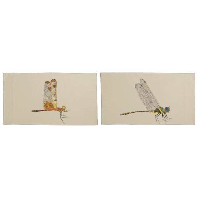 Fundas de almohada de la libélula (Reverso-Set)