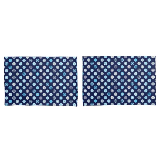 Fundas de almohada del patrón azul de las maravill (Anverso - Set)