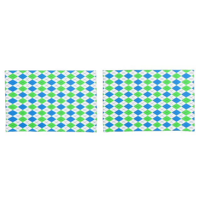 Fundas de almohada del patrón de diamantes (Anverso - Set)