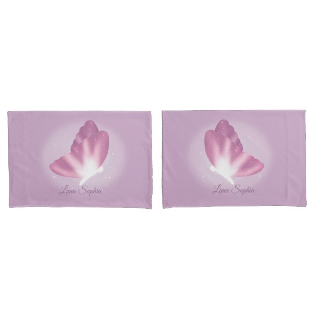 Fundas de almohada estándar de mariposa encantada (Anverso - Set)