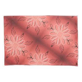 Fundas de Almohada Florales con Coral