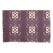 Fundas de almohada floreada en blanco y verde ciru