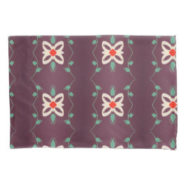 Fundas de almohada floreada en blanco y verde ciru