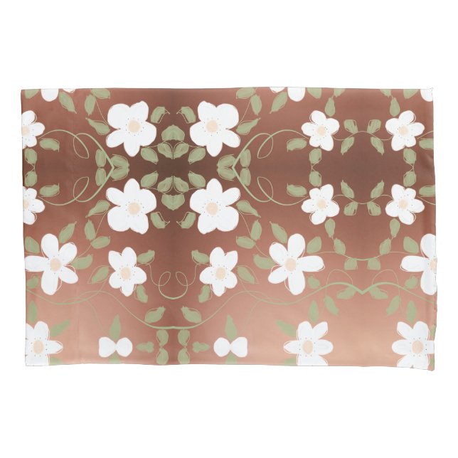 Fundas de almohada florida en Browns de miel (Anverso)