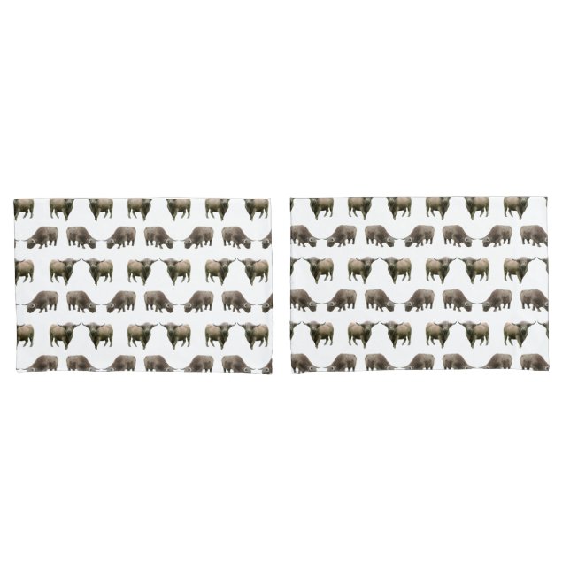 Fundas de almohada frenesí de vaca de las Tierras  (Anverso - Set)
